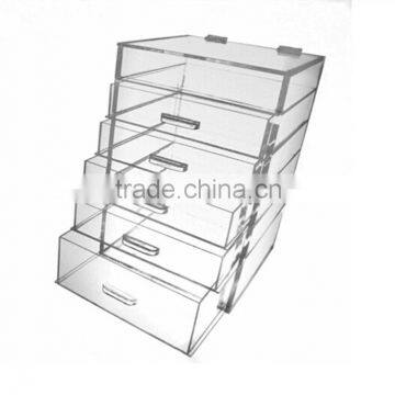 multi-tier lidded china supplier custom acrylic cosmetic storage box wholesale