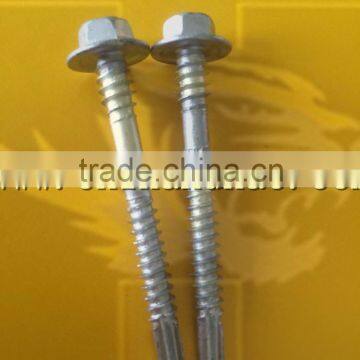 AS 3566 Indented Hex Flange Washer Head Double Thread Grip on Shank BSD Thread EPDM Washer Self Drilling Screw