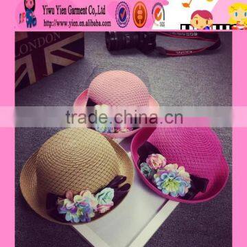 factory wholesale handmade high quality beach sun hat original selling flower latest 2016 straw hat wholesale