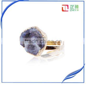New Design!!Natural Crystal Quartz Druzy Ring Natural Gemstone Ring photo-6