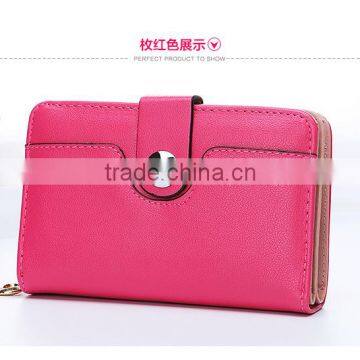 Candy Colors Fashion Korean Style Women Wallet Long PU Leather Cheap Ladies Wallets