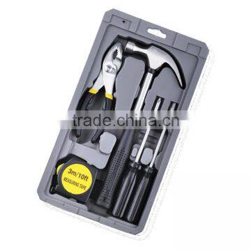 6PCS tool set screwdriver 6*4'' 8oz claw hammer 6'' slip joint plier measure tape3M