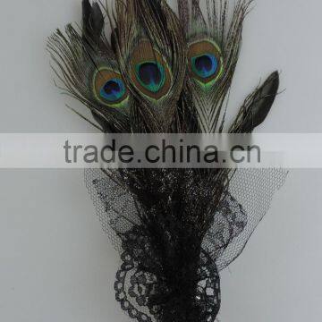 Beautiful Peacock Feather Headdress Hair Accessories With Grenadine