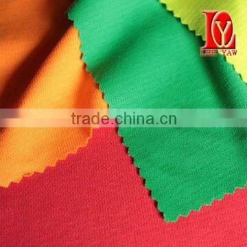 Cotton interlock fabric made of supima and polyester with wicking treatment