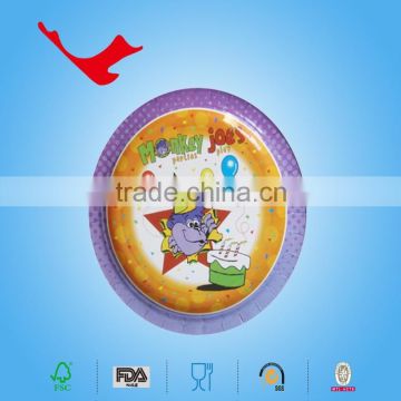 Disposable Birthday Round Paper Plate usd of food grade paper