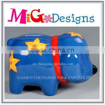 Custom Decorative Ceramic Dog Cartoon Money Box