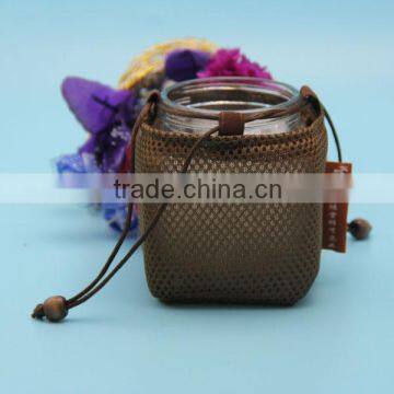 wholesale cheap price customized colorful small drawstring mesh bag travel pouch bag for cup