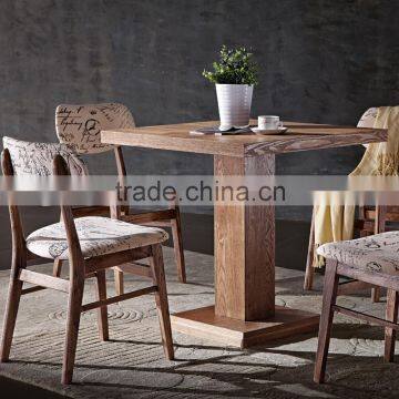 Square modern MDF wood dining table in cheaper price for restaurant used cafe shop table
