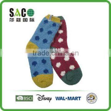 colorful dots pattern fluffy socks