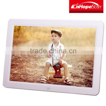 Top quality 12" inch rechargeable battery available digital photo frame 12 inch