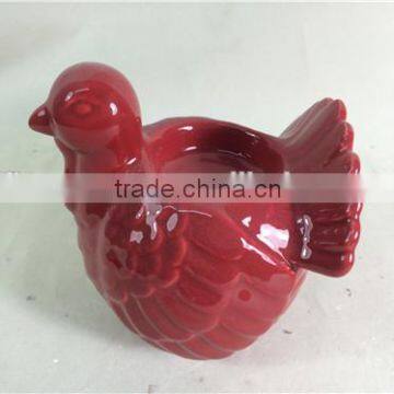 Animal design ceramic turkey candle holder with good quality