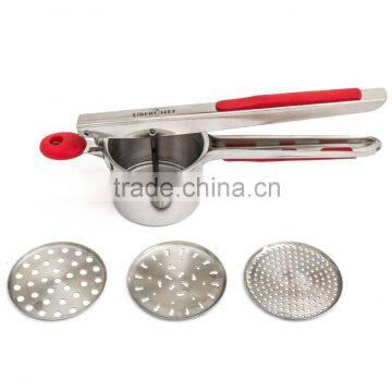 Large Hand Stainless Steel Mash Potato Ricer Masher/ Fruit Press With Soft Touch Handles photo-3