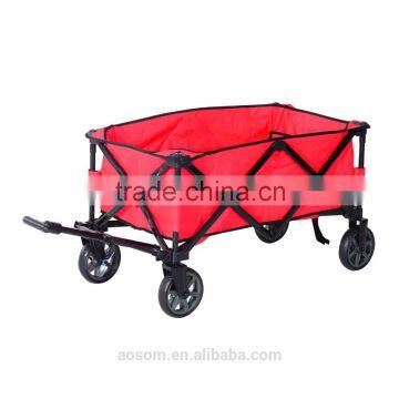 Outsunny Red Collapsible Adjustable Folding Utility Wagon Garden Cart