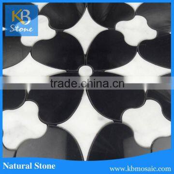 Carrara Irrgular Shape Sun Flower Marble Mosaic Non-slip Bathroom Floor Tile prices