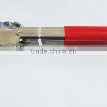 Stainless steel food tongs with silica gel handle