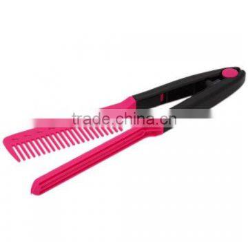 2016 NewHair Straightener Hairdressing Salon Straightening Brush Folding V Comb