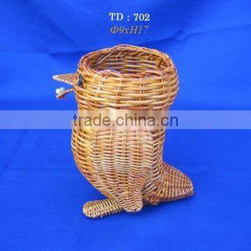 bird shaped basket handmade from rattan, for storage/ home decoration/gift