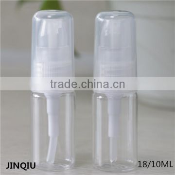 Small size 10ml 18mm collar plastic bottle pump liquid soap,micro spray bottle for powder,liquid mini spray bottle