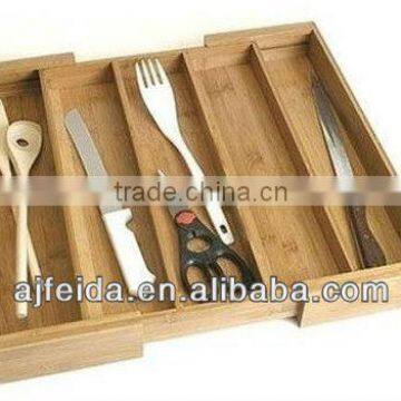 .Lipper International Bamboo Expandable Organizer Utensil New