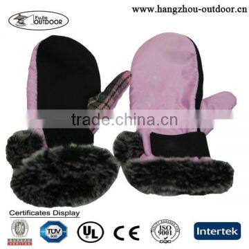 Hotsale Faux Fur Glove,Lady's Winter Glove,Lady's Ski Glove manufactory