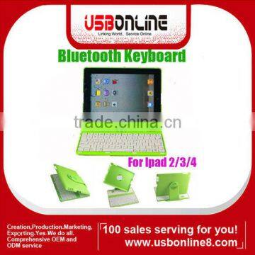 360 Degree Rotate Wireless Bluetooth Keyboard Case For iPad 2/3/4