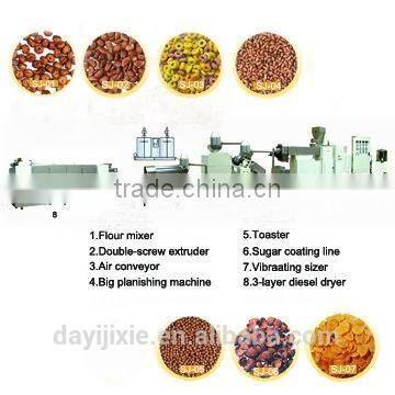 stainless steel double-screw corn flakes breakfast cereal extruder machinery