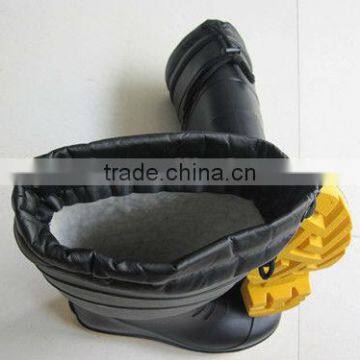 Black Warm Winter PVC Rain Boots With Steel Toe for Farming and Industry photo-3