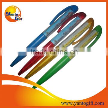 Custom logo Plastic liquid floating pen