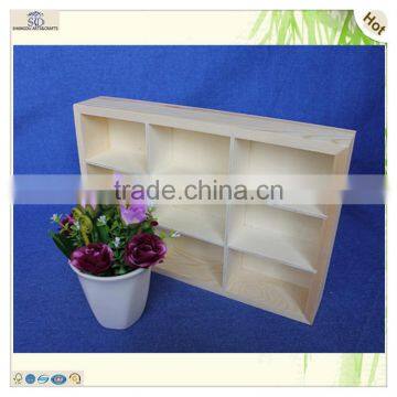 Best Seller Multi Grids Standing Storage Pine Wooden Tray photo-6