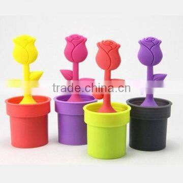 Durable Food Standard Flower Shape Silicone Tea Infuser Strainer