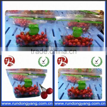 transparent plastic slider zip lock packaging fruit bag for cheery and grape