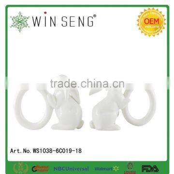 Ceramic Rabbit-Rabbit Ceramic Napkin Ring -ceramic Napkin Holder, Napkin Ring. photo-2