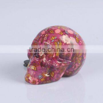 Ceramic fancy skull shape coin bank