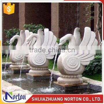 Hand carved swan marble water fountain for decoration NTMF-007LI