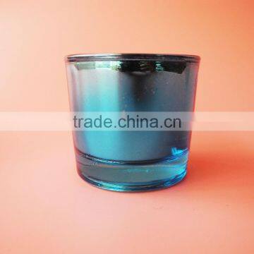 Stained Blue Soy Candle Thick Glass Candle Cup