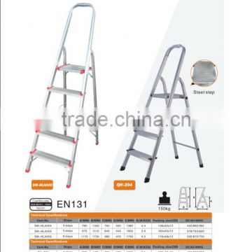 Steel step aluminum ladder