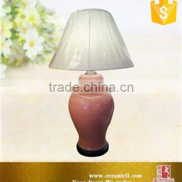 Art Flower Painted Design Pink Ceramic Table Lamp photo-2