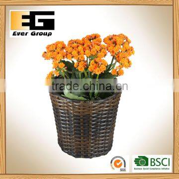 Decor Gardening Planter Classic Round PE Rattan Basket With PVC Liner photo-6