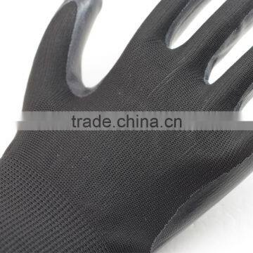 NMSAFETY 13 Gauge Black Nitrile Dipped Working Protective Safety Glove photo-3