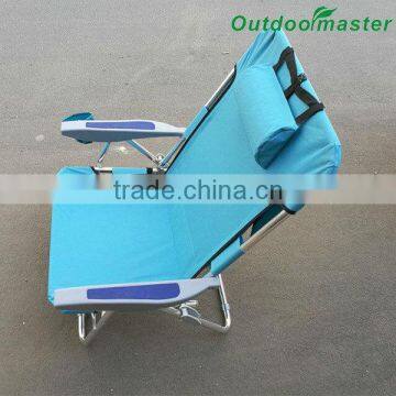 Outdoor Light Blue Lightweight Aluminum Backpack Folding Chair photo-5