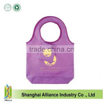 Hot sale new design reusage folding round shouder hand tote bags recycle shopping shoulder folding bags