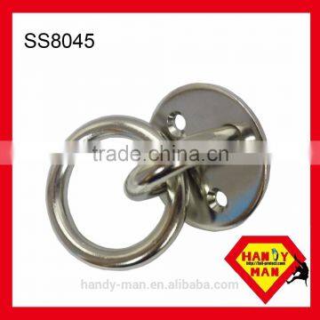 SS8045 Marine Deck Hardware Stainless Steel 304 Round Eye Plate With Ring With Machine Screw Sink Holes Ring Plate photo-4