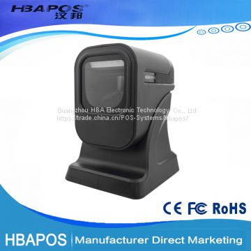 HBA-6100 supermarket cheap desktop Omnidirectional laser barcode scanner rs232