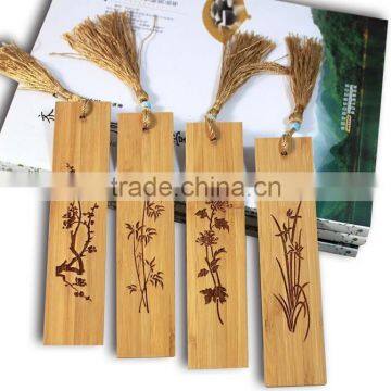 unique laser engraved fancy smart promotional bamboo bookmark