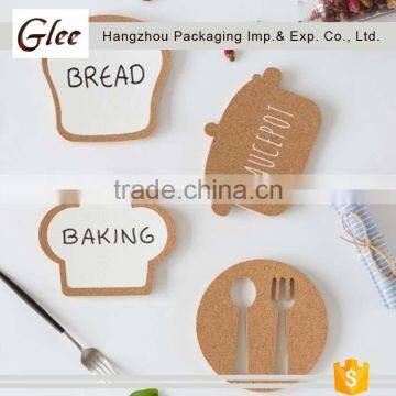 Ec-frienly ,hot-sale CuteKitchen Round Heat Pad Bowls Mat Plates Pad Pot Mat Creative Starbucks Thick Cork Coasters photo-2