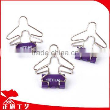 Airline Advertising Gift Plane Shape Metal Bolldog Clip With LOGO Printing photo-2