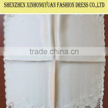 Fine Hand Embroidered Silk Handkerchief, Silk Bandana