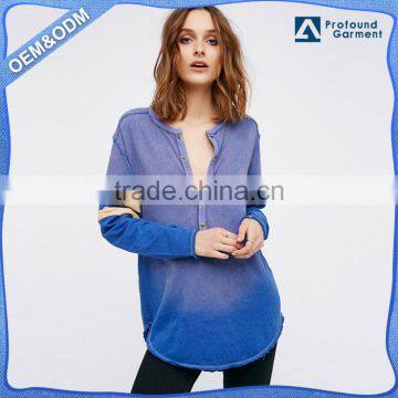 button oversized blank hip hop curved hem longline long sleeve blank tshirt plain no label cotton women design sport wholesale