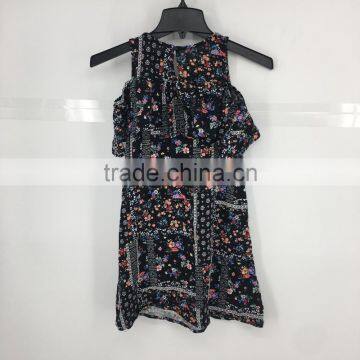 Girl Stock Flower Cold Shoulder Summer Dress photo-5