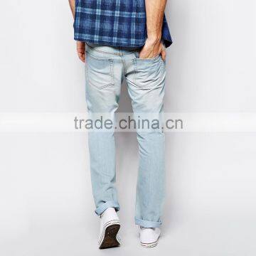 Great Quality Blank Ice Blue Jeans Wholesale From HOYUGO photo-2
